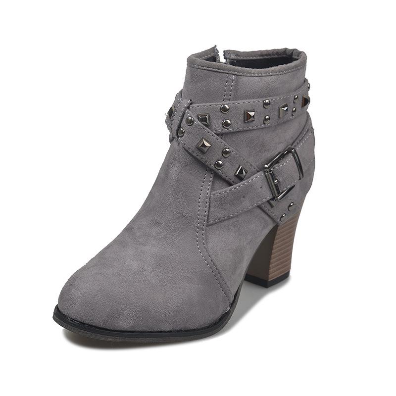 Women's High-Heeled Leather Boots - Autumn/Winter 2021 European & American Style