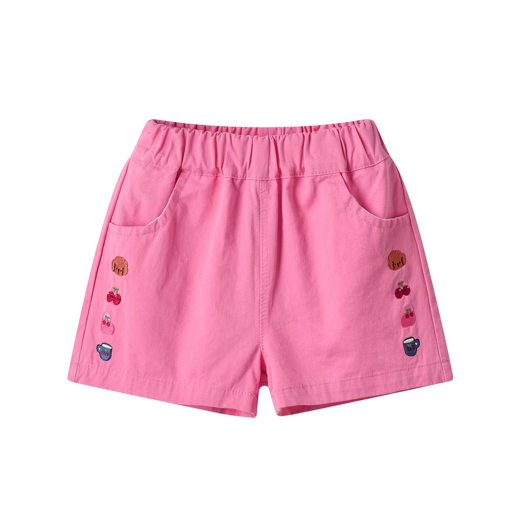 Girls' Summer Casual Pants Korean Cartoon Embroidered Shorts Girl Sweet and Cute Shorts Summer Pants