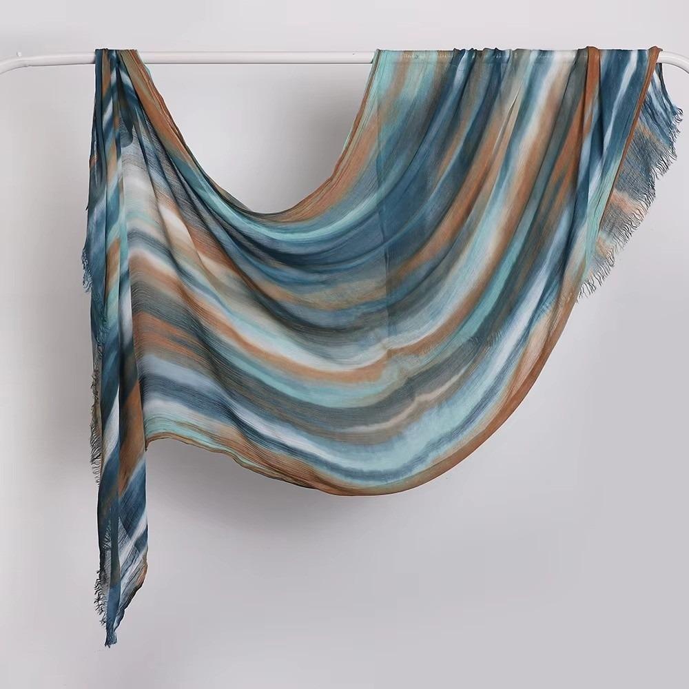 Gradient Tie-Dye Hijab Breathable Cotton Hijab Soft Women Headscarf For Women