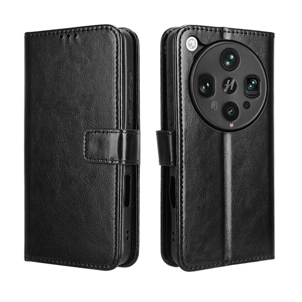 For Oppo Find X8 Ultra 5G PU Leather Case with Strap Crazy Horse Texture Phone Wallet Cover