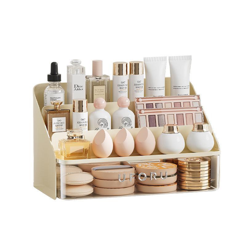 Multi-layer Cosmetic Organizer Makeup Storage Box Case Dustproof Drawer Table Cosmetic Rack Bedroom Beauty Egg Podwer Makeup Box
