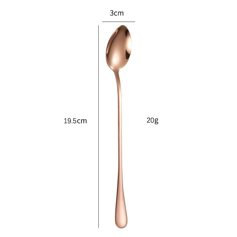 Stainless Steel Long Handle Dessert Spoon for Ice Cream and Coffee