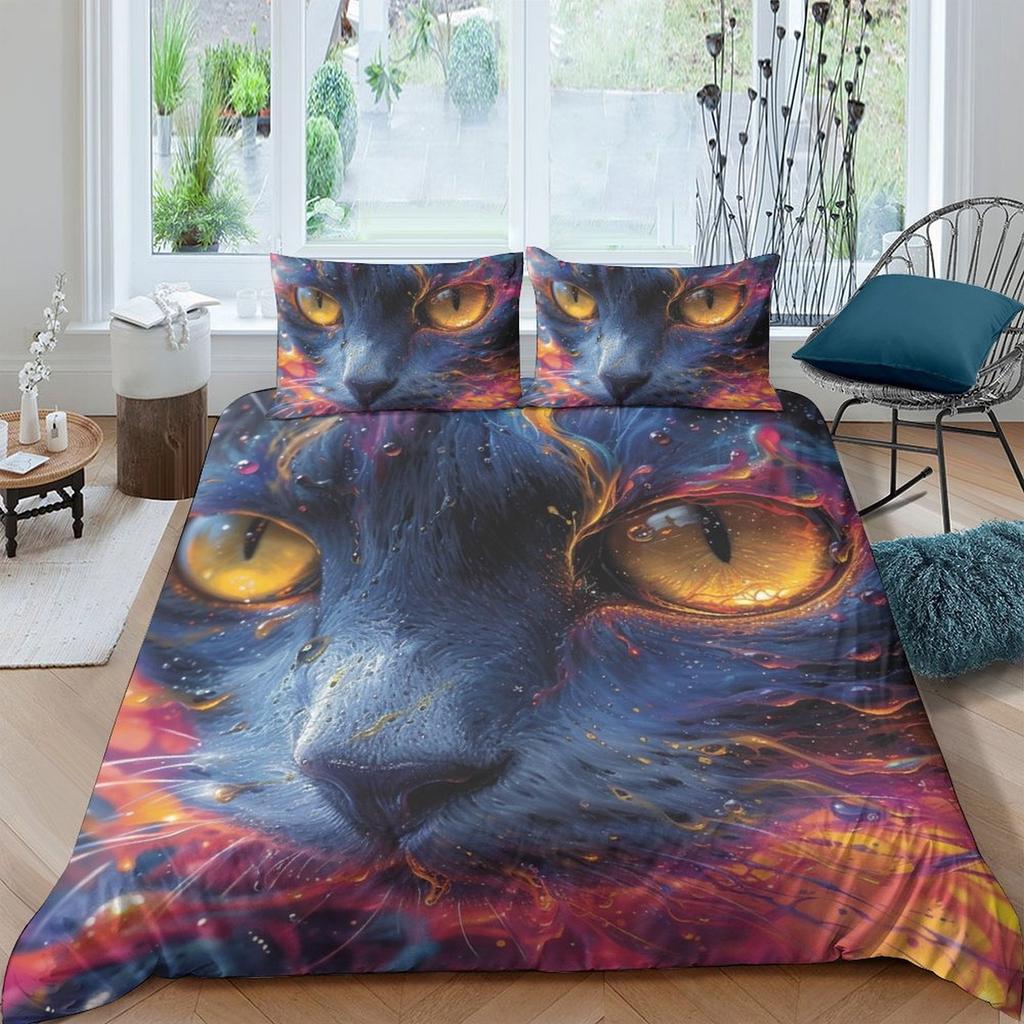 Cat Comforter Covers Printed Quilt Cover Duvet Cover Bedding Set For Children'S And Adults Warm Soft Breathable And Comfortable