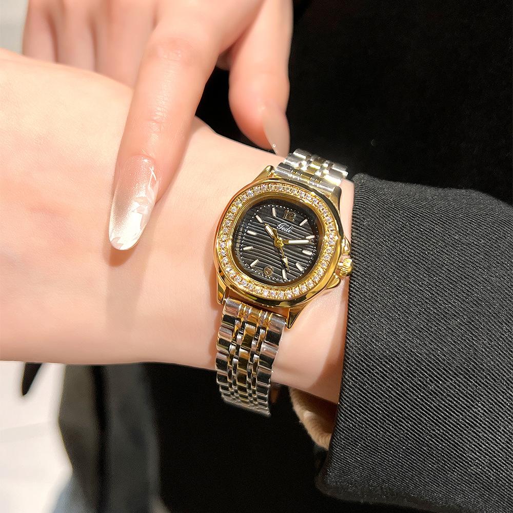 Women's Rhinestone Gypsy Stainless Steel Wristwatch Waterproof Quartz Watch