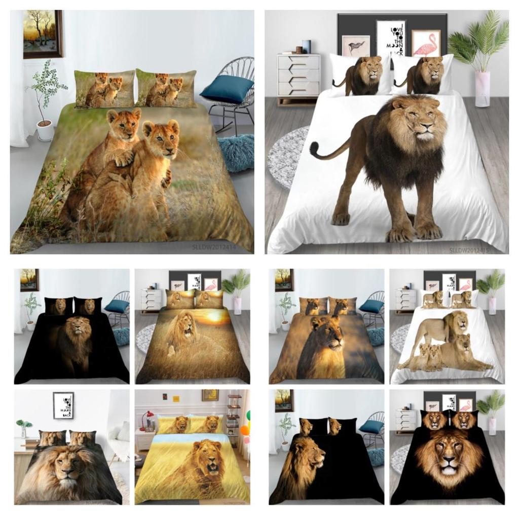 Set de lenjerie de pat Cuvertură cu imprimeu animal 3D Copii Școală Adulti Seturi de pat confortabile Respirabile Lenjerie de pat Față de pernă