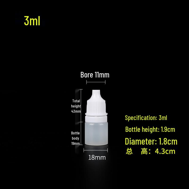 Imitace lahviček s očními kapkami - 5 ml, 10 ml, 30 ml, 50 ml lahvičky s kapátkem, malé PE plastové dávkovače pigmentů