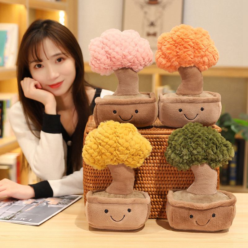 Fun Pot Series Plush Lucky Bamboo/Dragon Beard Tree Plants Stuffed Plushies Toys Soft Decor Doll Money Tree Potted Pillow