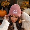 Halloween Embroidered Pumpkin Knit - Funny Novelty Winter Hat for Men and Women