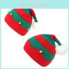 Christmas Adult And Children Striped Knit Hat With Bell For Family Winter Warmth