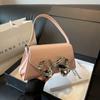 Metal Texture Bow Design Underarm Bag Women New High-end Style Fashion Crossbody Bag Versatile Single Shoulder Small Square Bag