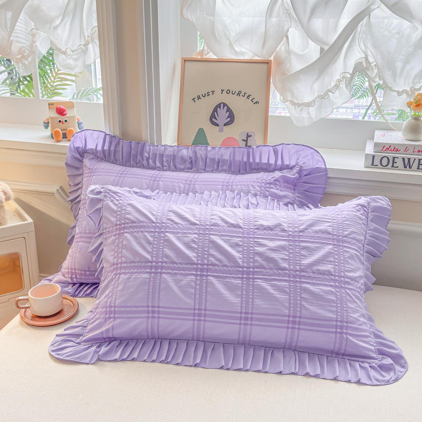 

French Pleated Envelope Pillowcase White Foam Gauze Ruffled Pillow Cover Texture Single Pillow Core Cover Home Dormitory Use Comfortable Bedding 40*60cm 2pcs pillowcase