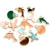 10pcs Enamel Animal Dolphin Shell Starfish Charms Pendant Cute for Earrings Necklace Bracelet Jewelry Findings Accessories