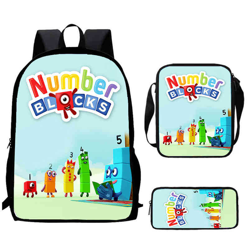 Digitale Bausteine Numberblocks Schultasche Hochauflösend Multifunktional Oxford Leichter Rucksack