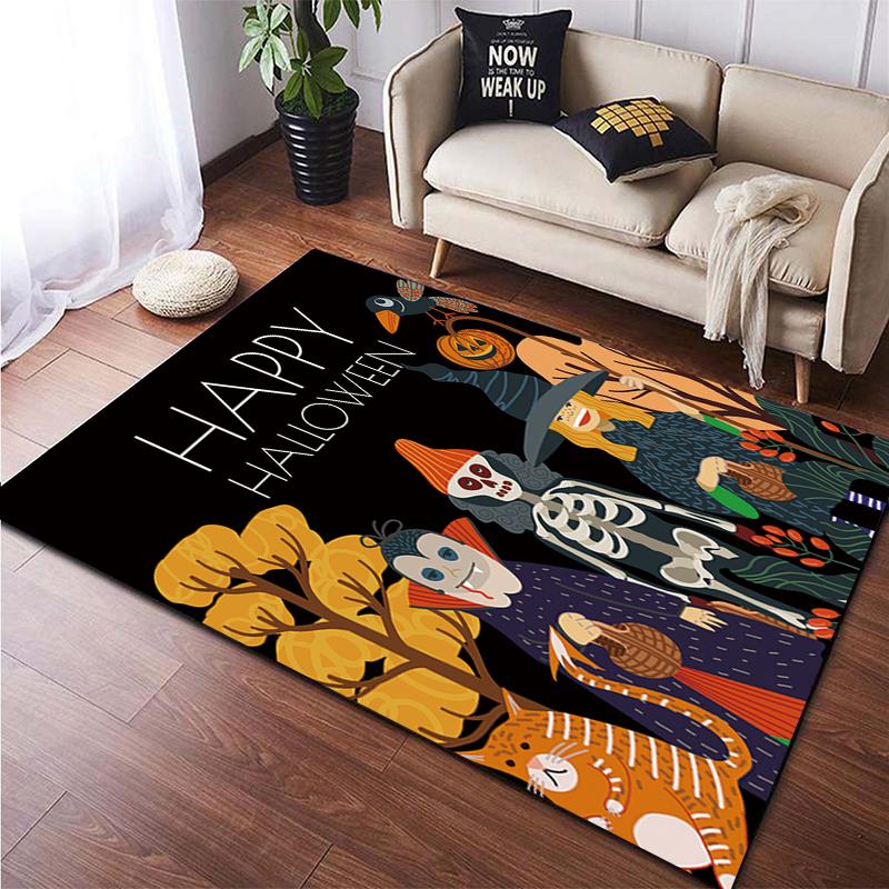 Halloween New Year Gift HD Printing Area Carpet, Living Room Sofa Decorative Carpet, Anti-skid Mat, Alfombras Direct Shipment