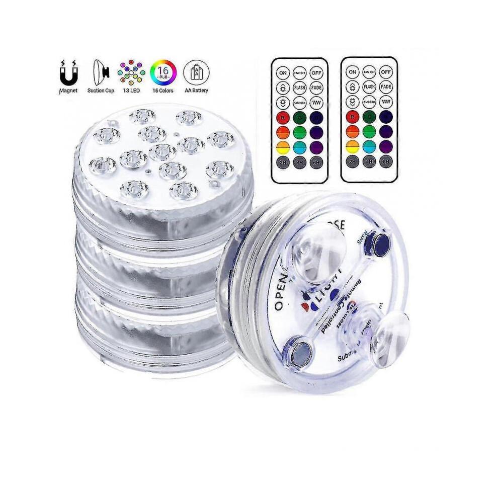 Underwater Light, Led Underwater Lights Pool Lighting Magnetic Waterproof Light with Remote Control, Ip68, 13 Leds Color Changing Led Underwater Festi