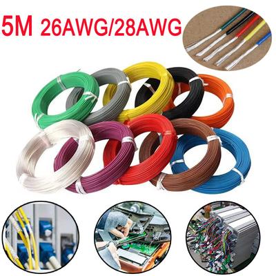 5M 26AWG 28AWG Silver Plated PTFE Copper Wire Earphone Cable -65°C~200°C 300V