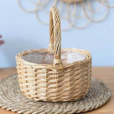 Basket Container Exquisite Workmanship Multi-purpose Rattan Fruit Food Plant Storage Flower Basket for Home