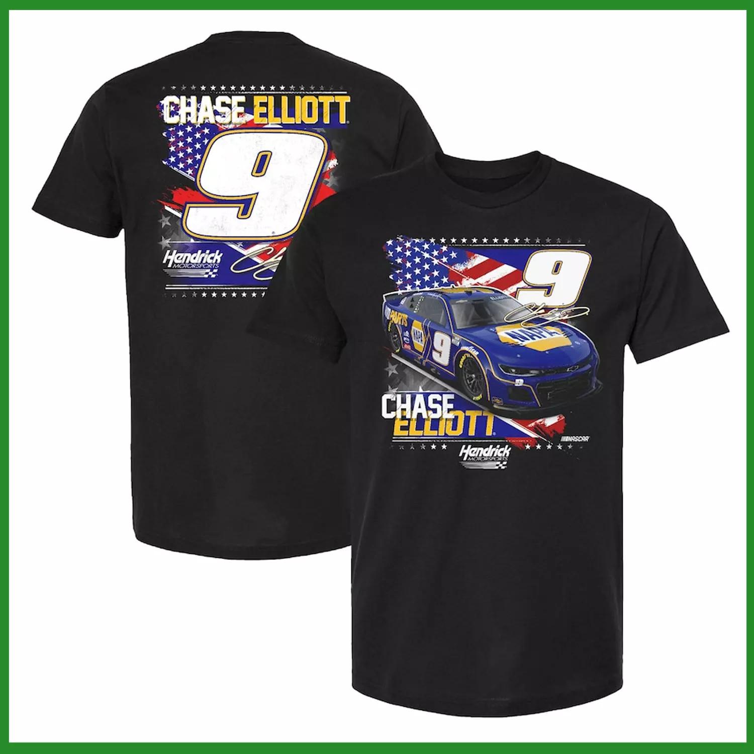 Коллекция команды Hendrick Motorsports Чейза Эллиотта Футболка с автомобилем NAPA Patriotic Мужские Женские Футболки Топ S