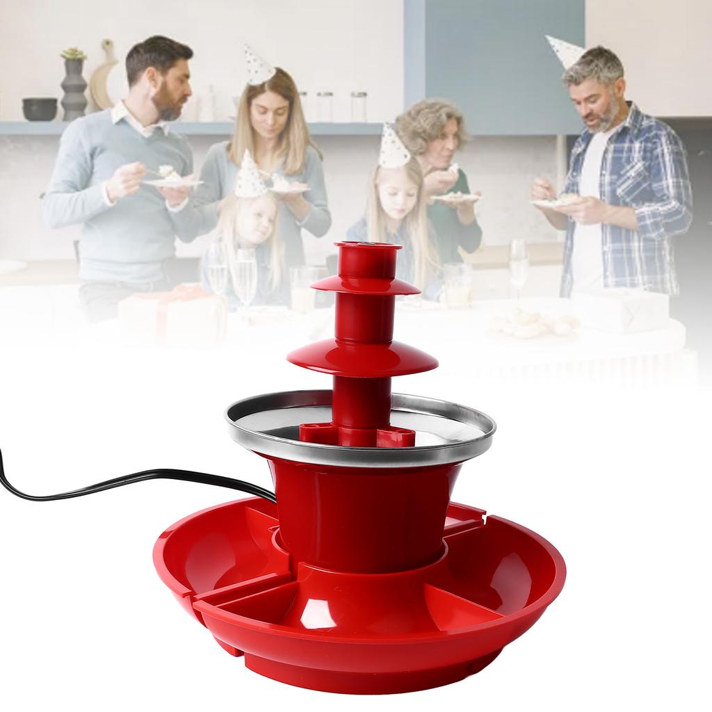 Fontaine à chocolat à trois couches Mini chocolat détachable Fondue au chocolat Prise américaine 110 V pour jeux de fête Nuit Noël Halloween