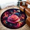 1pc Floral Fantasy Round Chair Mat Area Rug - Non-Slip, Floor Mat for Office, Bedroom, Ideal Home Decor Christmas Gift P0811481