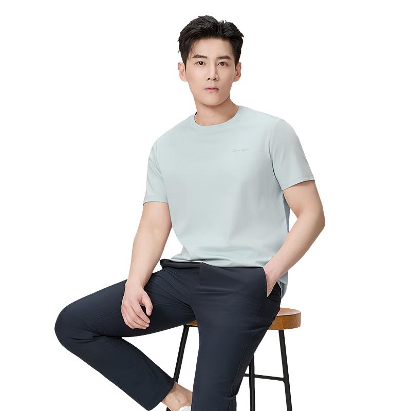 Hongdou Men's 100% Cotton 3-Proof Short Sleeve T-Shirt
