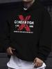 Men's Casual Versatile Style Fashion Hoodie, New Unique Design, Sweatshirt with "GENERATION 49.91-50.29meter Graphic Print - Casual Pullover, Kangaroo
