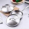 Non-Stick 24cm Stainless Steel Frying Pan, Compatible with Induction & Dishwasher, Includes Pot Lid