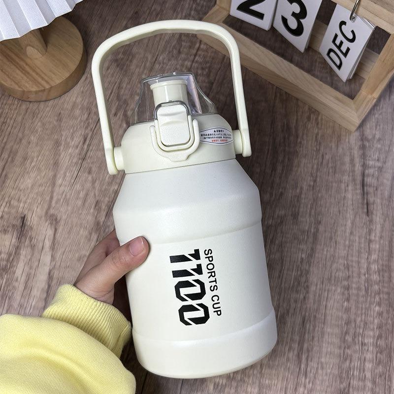 1100ml Large Thermos Vacuum Flask Stainless Steel Portable Thermos Bottle Outdoor Sports Water Bottle Travel Mug Gem Flask 1100ml белый