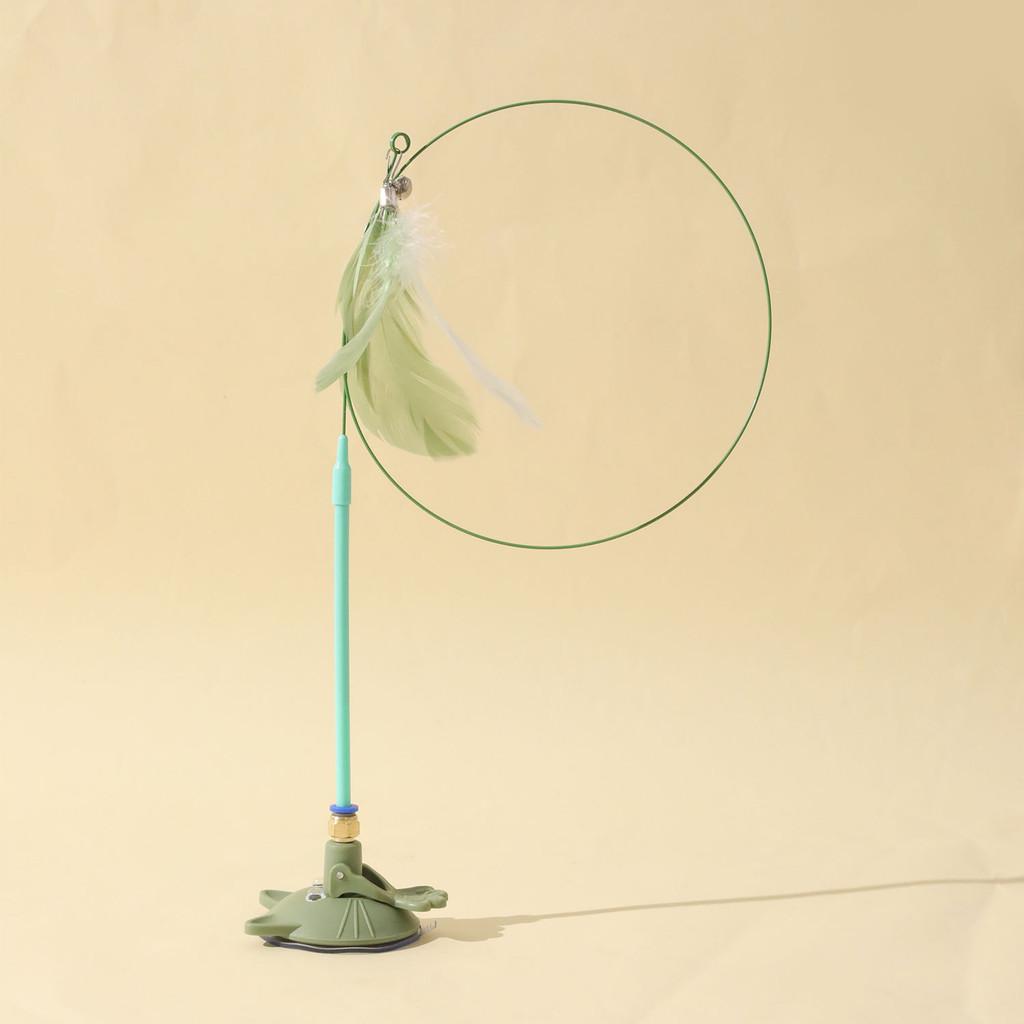 Feather Cat Teaser Stick With Steel Core For Hunting And Enrichment Activities