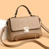 Women's fashion autumn and winter simple crocodile pattern large capacity shoulder messenger bag, light small square bag