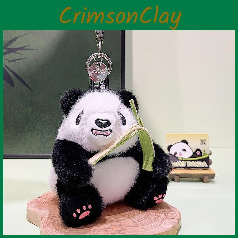 Endearing Plush Panda Keychain Charming Design Colorful Accessory For Use Daily