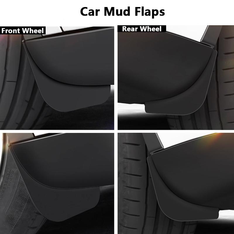 TPE Black Car Mud Flaps Suitable for Tesla Model Y - Car Mud Flaps