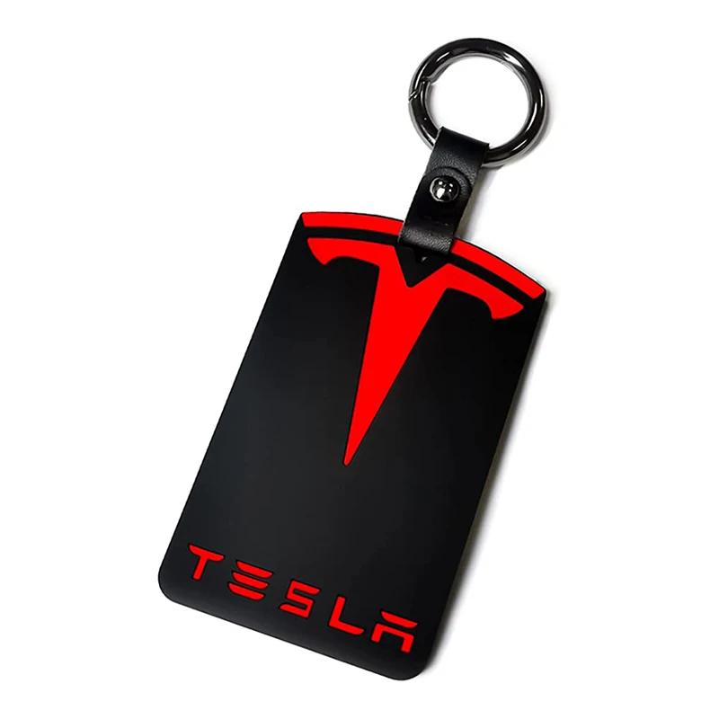 CGYJL1 3D Design Highlight Key Card Holder Silicone Protector Cover Keychain for Tesla Model 3 Model Y Accessories
