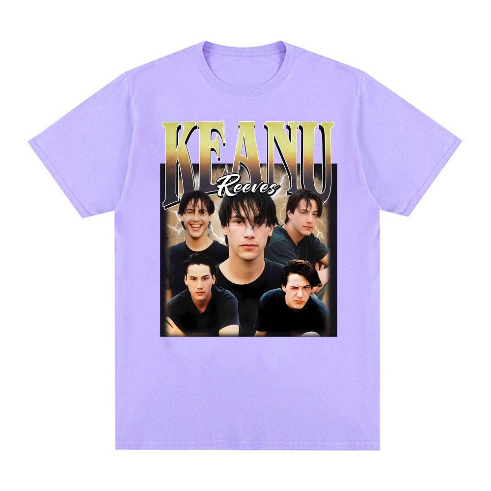 Keanu Reeves Vintage 90er Jahre Print T-Shirts Unisex Damen Mode Hip Hop T-Shirt Hohe Qualität Übergroßes Kurzarm T-Shirt Streetwear