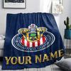 1PC Chivas Crest Fan Gear Custom Name Patterned Flannel Blanket Suitable For All Seasons For Home Decor Warmth And Comfort Gifts Holiday Present