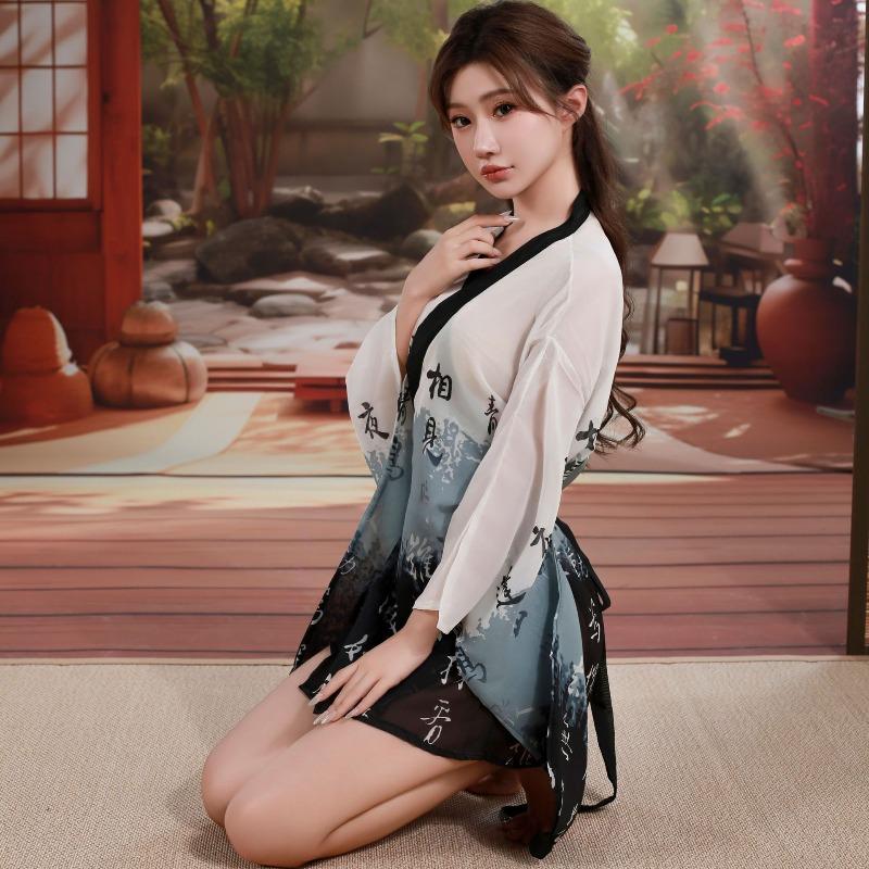 Sex underwear two-dimensional long-sleeved Hanfu seduction cosplay suit sexy women's pajamas
