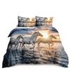 Pentium Horse Duvet Cover Pink Cherry Blossom Wildlife Bedding Series Three-Piece Set