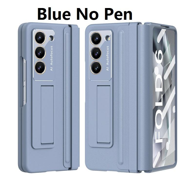 Měkký pant pro Samsung Galaxy Z Fold 6 4 5 Pouzdro z PU kůže, držák na pero, ochranný film