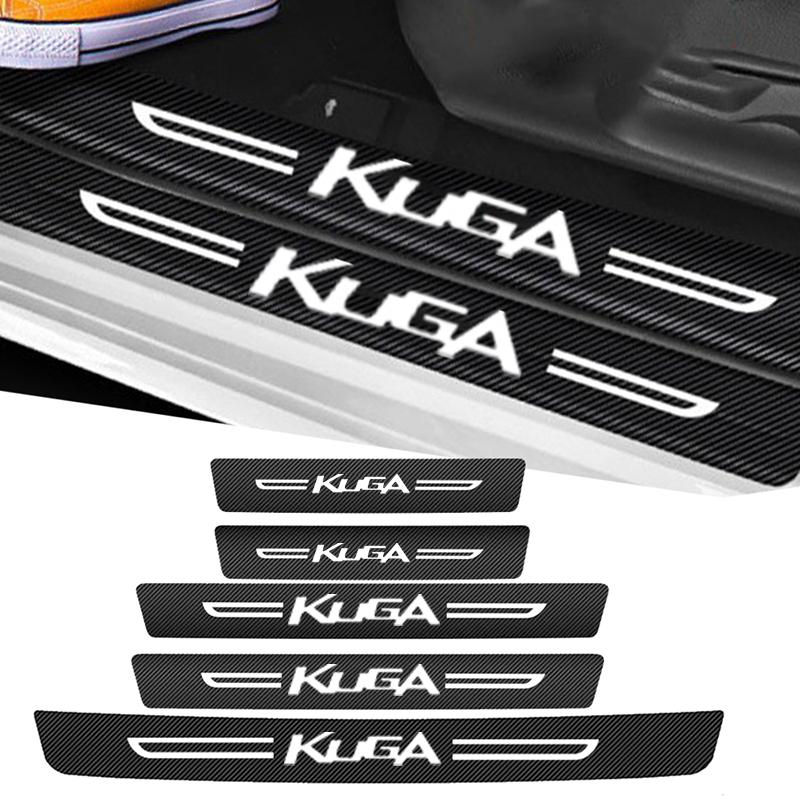 EUEX2 Car Door Sill Threshold Scuff Plate Anti Scratch Trunk Bumper Guard Decals for Ford KUGA Figo Fiesta Edge Explorer MK1 MK2 MK3