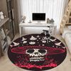 1pc Mushroom Skull Office Round Area Rug, Under Office Chairs Bedroom Living Room Home Decor, Room Deco