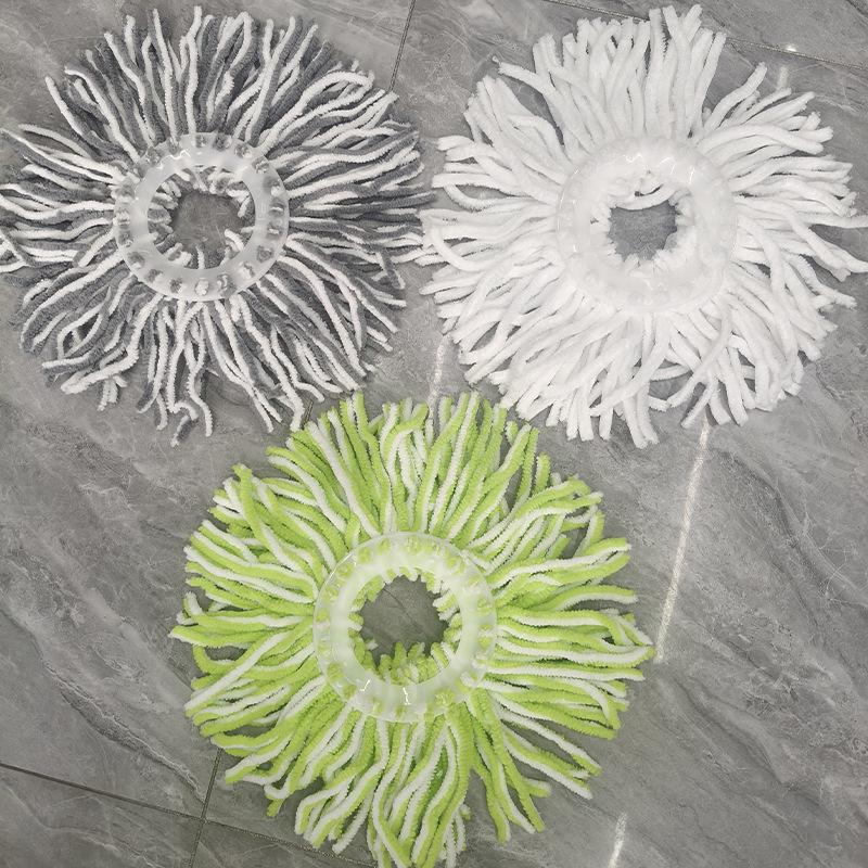 

Universal Coral Fleece Mop Head - Thick, Washable, Rotating, and Detachable серый