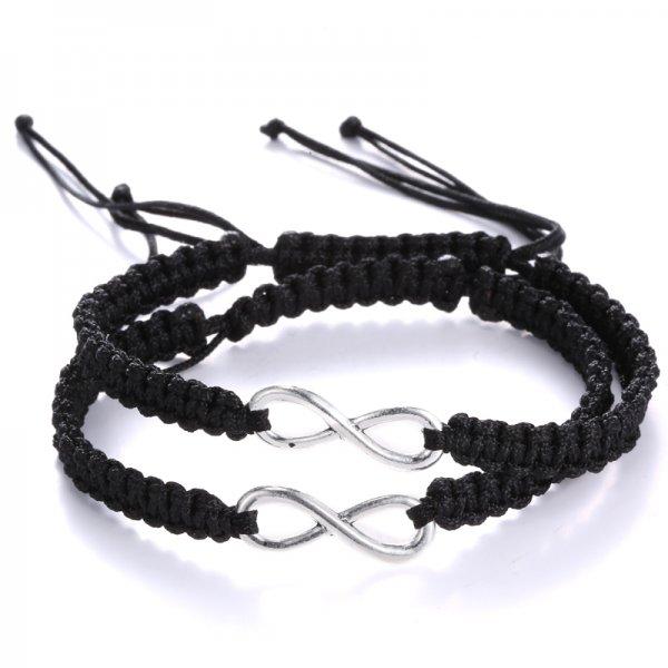 2/Pcs Retro Infinity Handmade Bracelet Set Friendship Bracelet Set For Women Men Love Couples Bracelets Set Infinity Jewelry