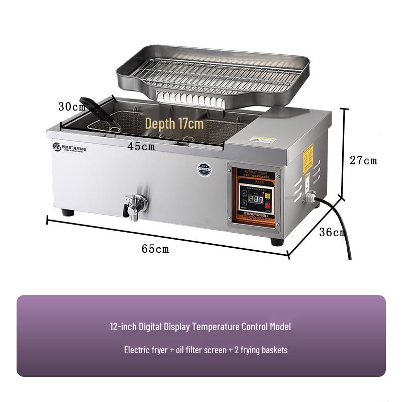 Commercial Deep Fryer: Multi-Functional Large Capacity Automatic Electric Fryer for Dough Sticks and Twists.