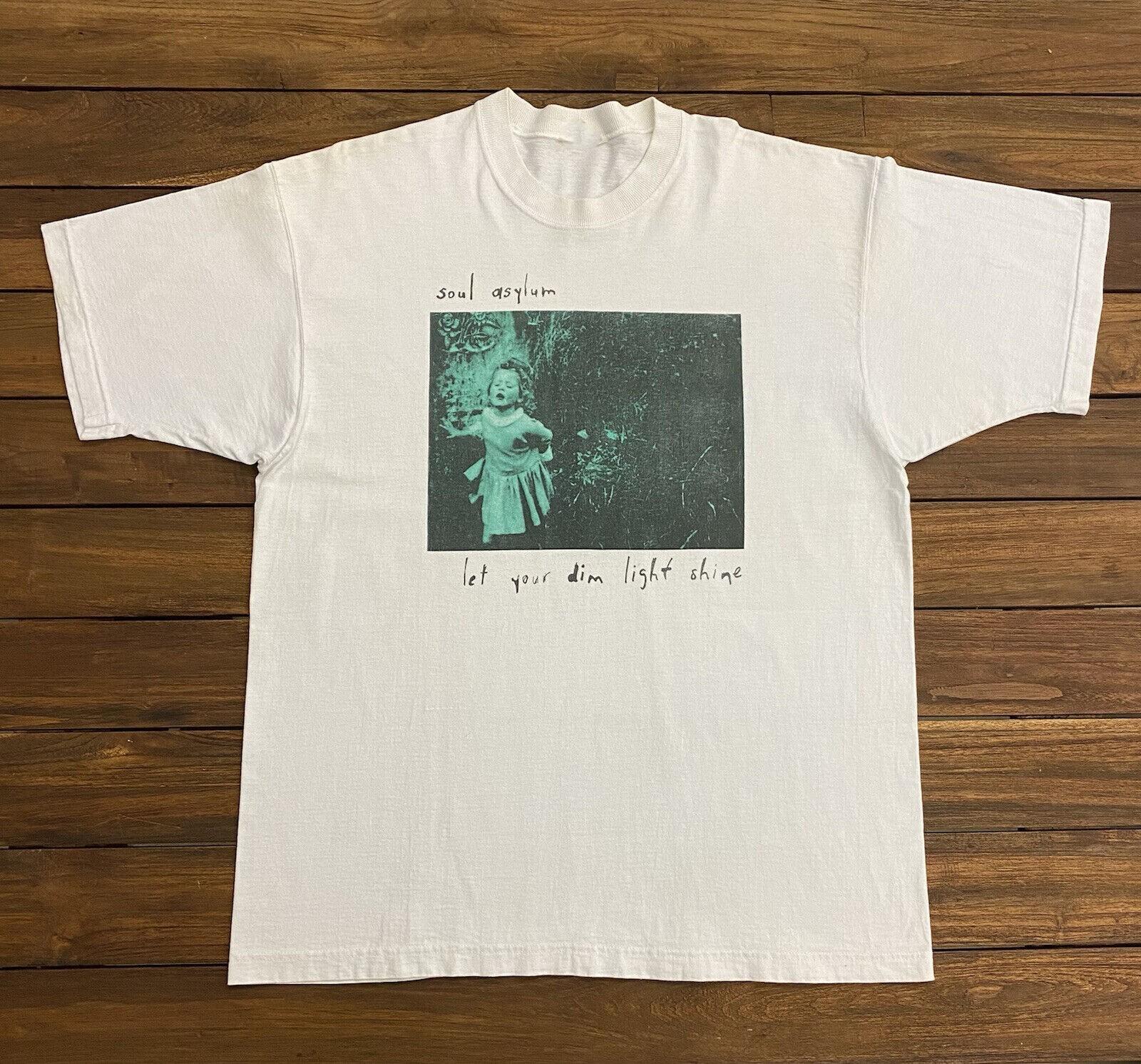 Vtg Soul Asylum Band Let Your Dim Light Shine Cotton White All Size Shirt C319 XXXXL