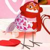 Valentine's Day Bird Doll with Heart, Glasses, Scarf, and Hat - Cute Qixi Festival Ornament