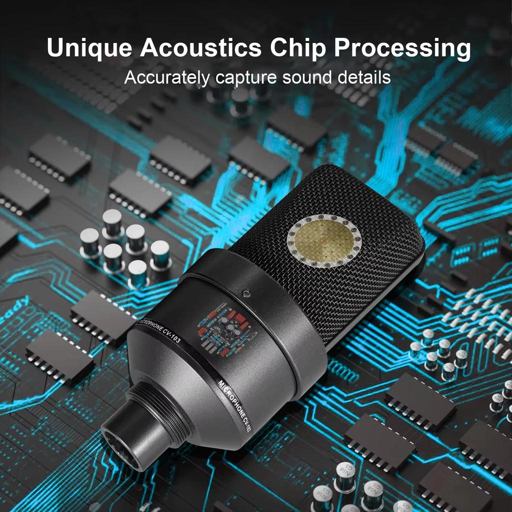 TM103 26/34mm Mic Core Condenser Microphone with Shockproof Holder Full Metal Design Cardioid Mic For Professional Recording