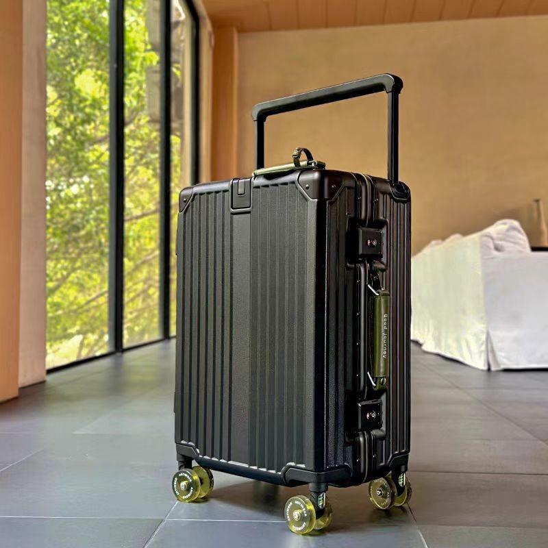 Silent Universal Skate Wheel Suitcase - 20" Boarding Password Box & 24" Trolley Case for Women