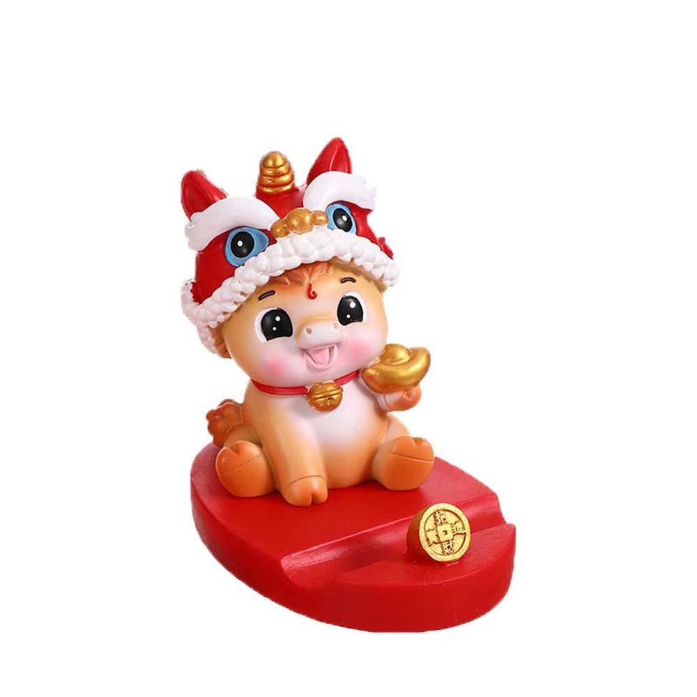 Festival Decorative Lion Dance Ornaments Mascot Mobile Phone Stand Spring Festival