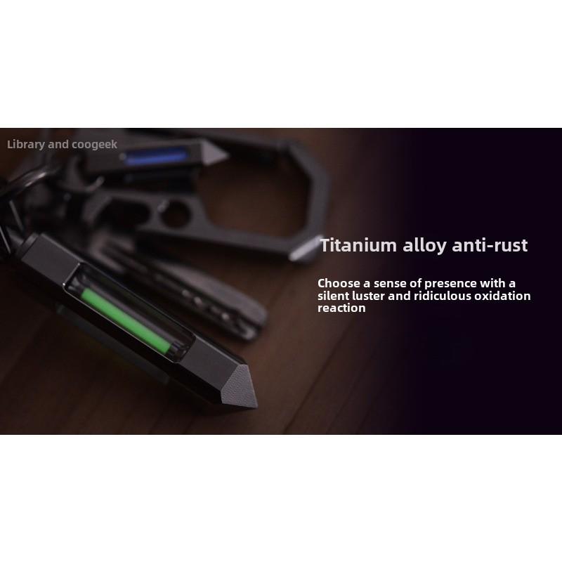 Titanium Tritium Trachea Keychain Self-luminous 25-year Necklace Pendant Removable Nuclear Reactor Tip Design