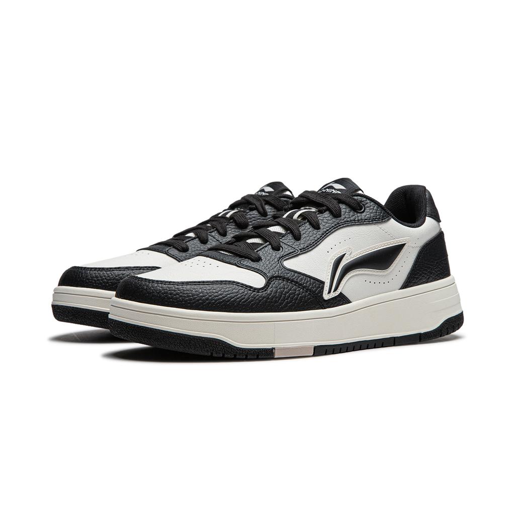 Li Ning Tianji Soft Slip Resistant Cushioning Abrasion Resistant Low Top Skateboard Shoes Men's White Black AGCU271-4